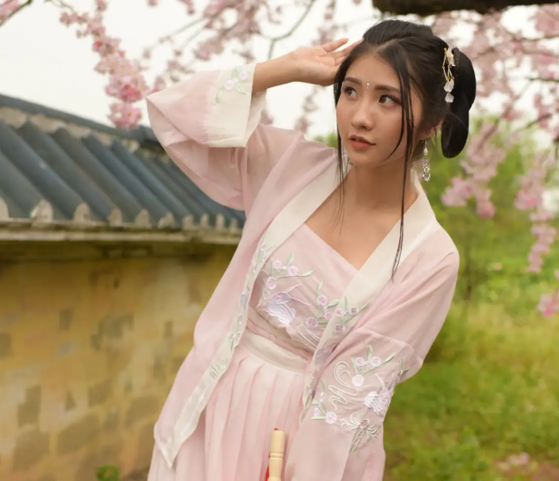 14张樱花汉服古风美女人像RAW原图NEF格式人像精修练习素材-美夕摄影